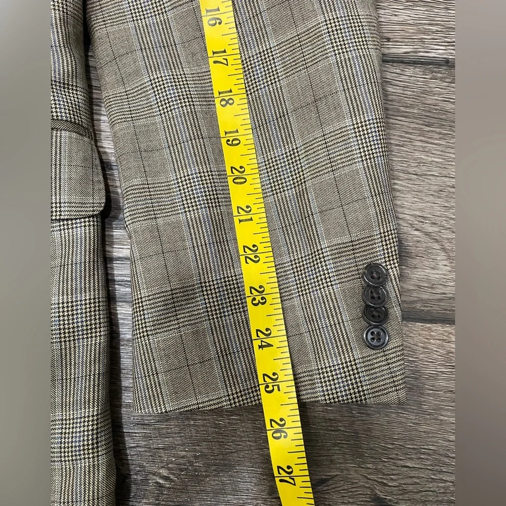 Peter Millar‎ Men's Wool Windowpane Plaid Blazer Sport Coat Jacket Sz 46R